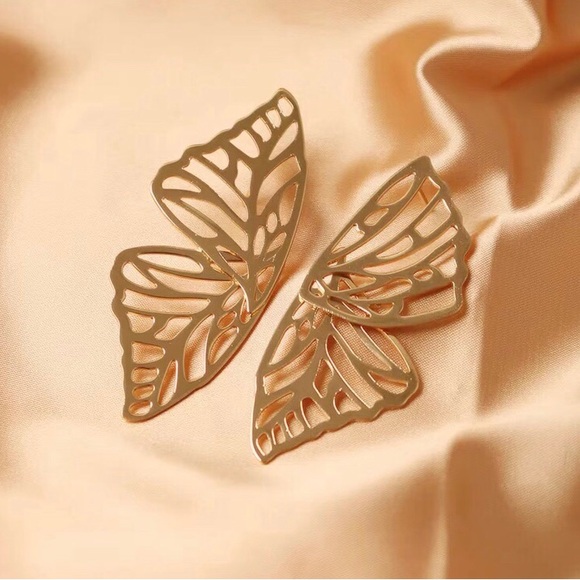 Zara Gold Butterfly Earrings - Picture 4 of 7